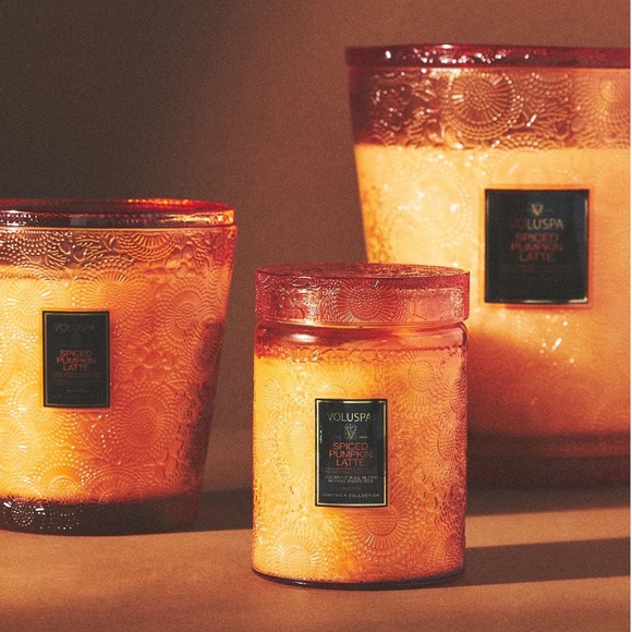 Spiced Pumpkin Latte Glass Candle - Picture 2 of 8